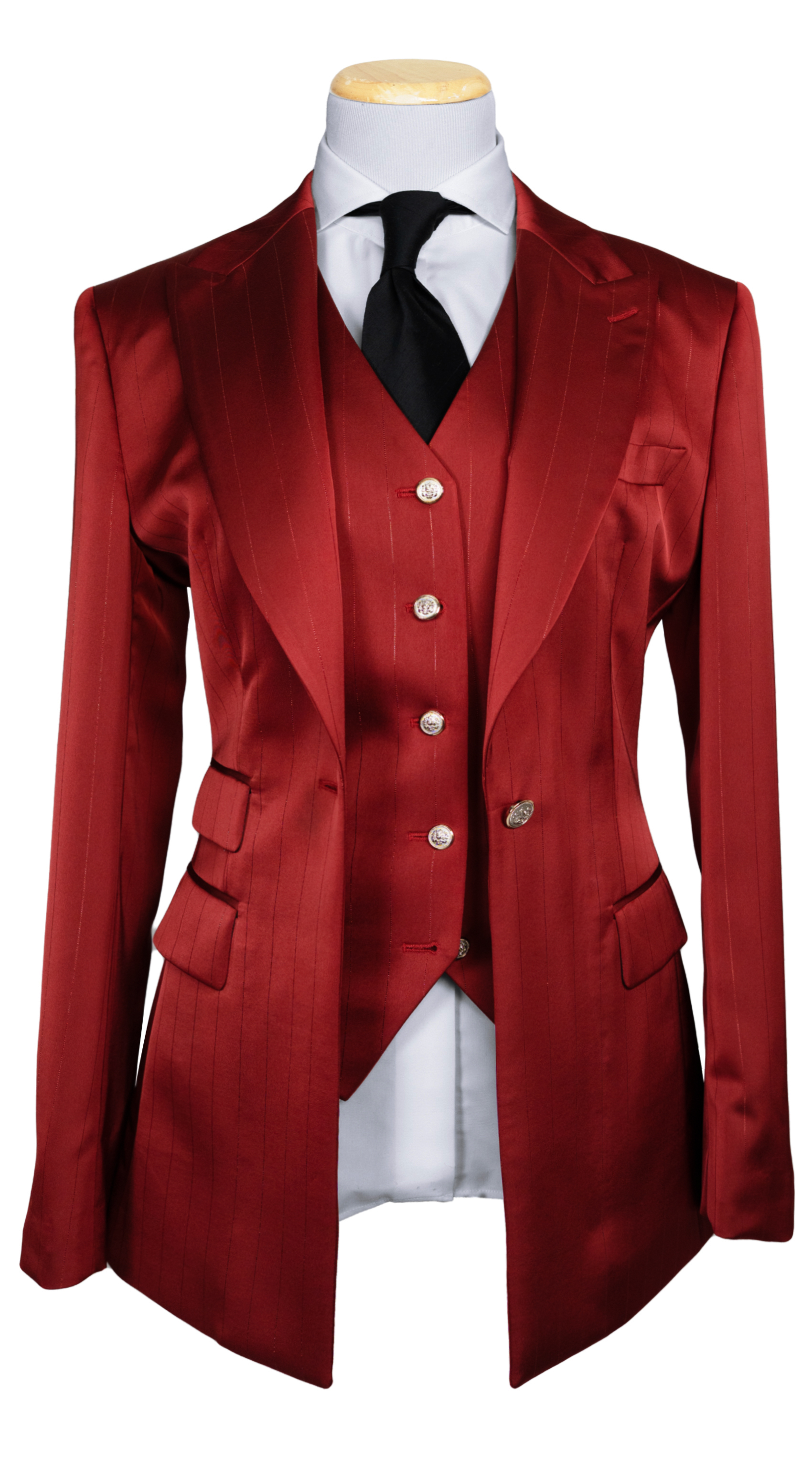 Crimson Red Pinstripe Suit 