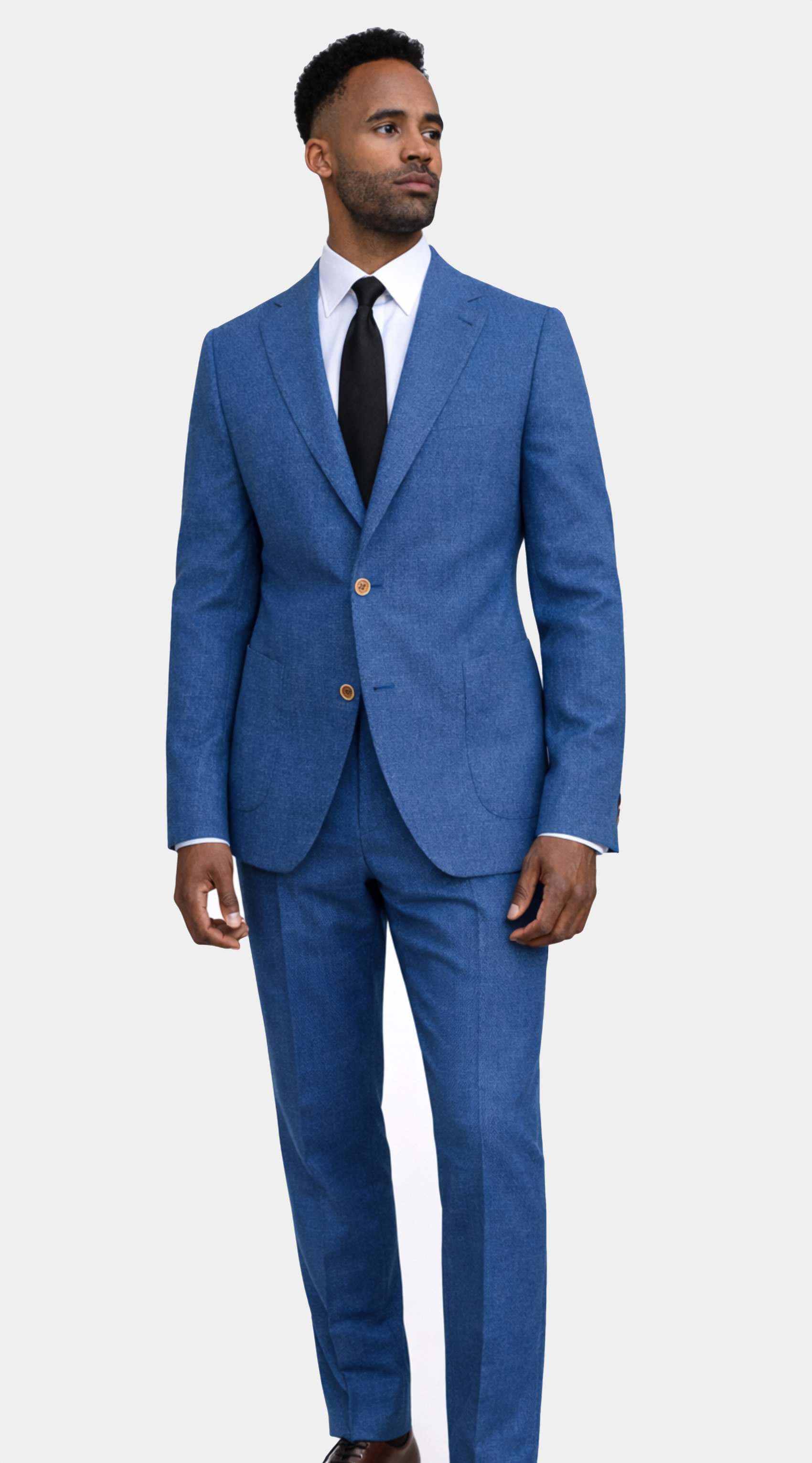 Denim Blue Hopsack Wool Suit