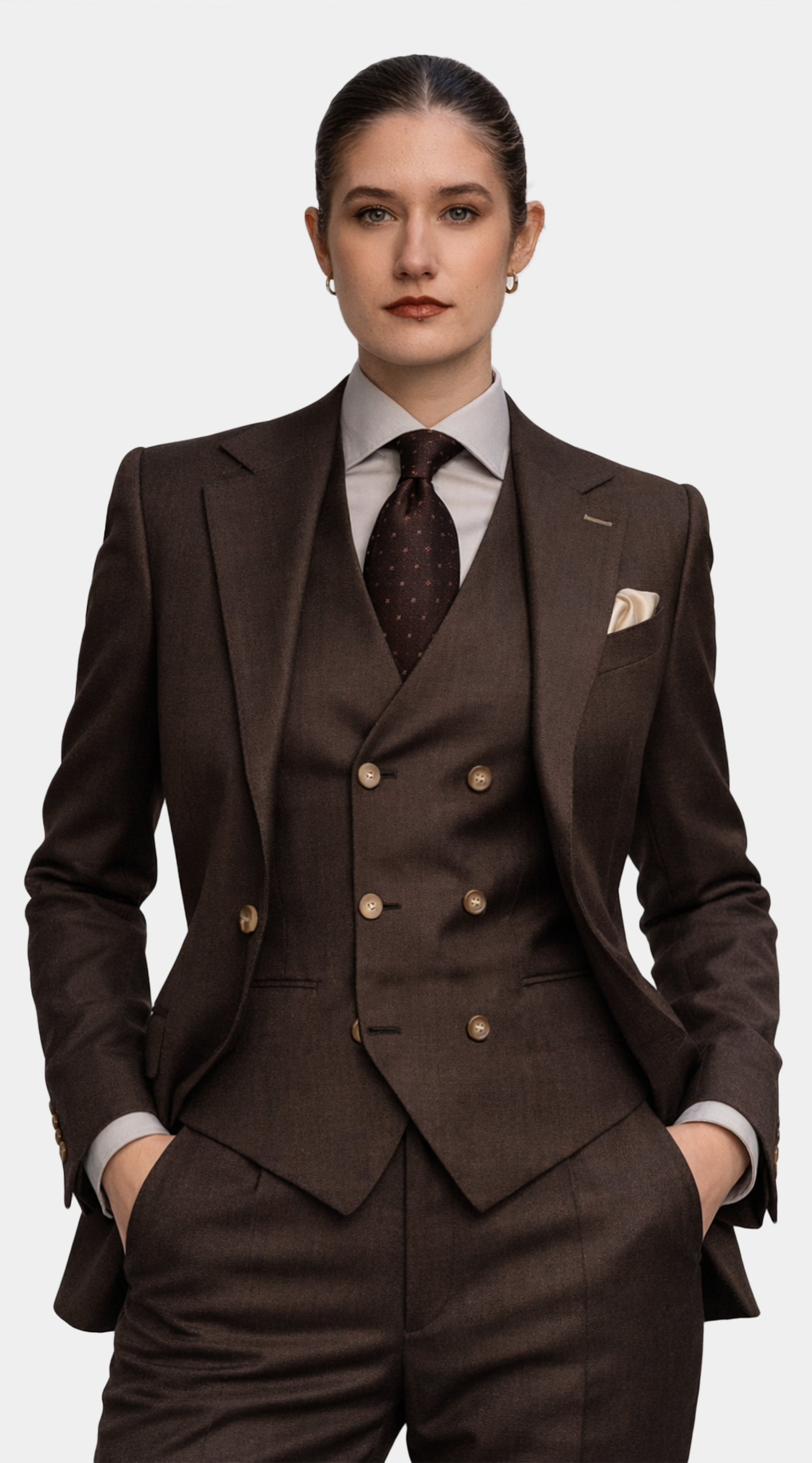 Complet Laine Espresso Brun