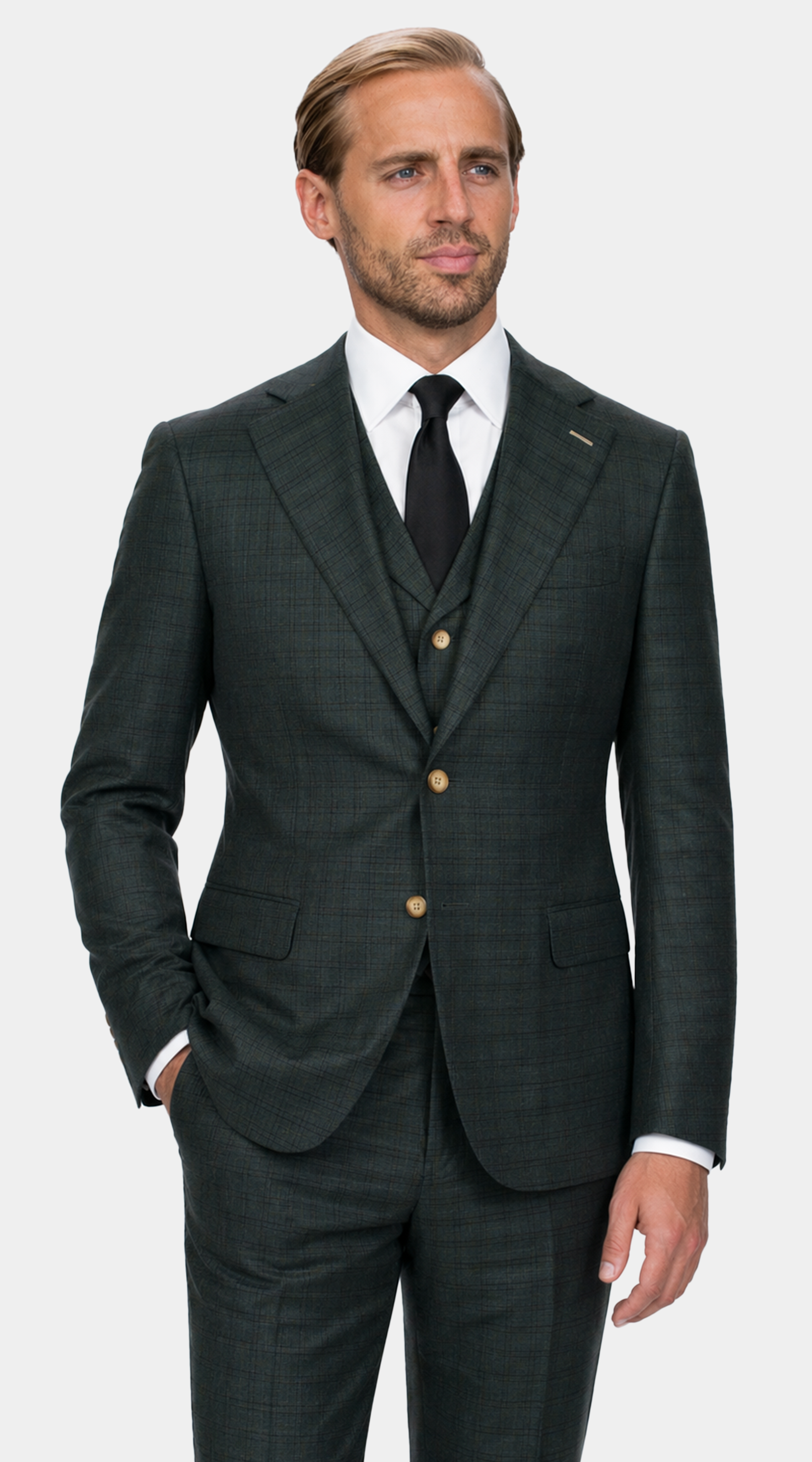 Complet Trois Pièces Evergreen Carreaux Subtils