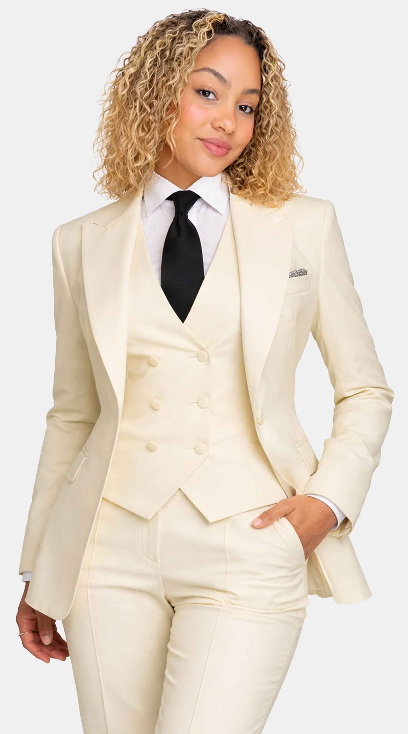 Ivory Cream Hopsack Suit
