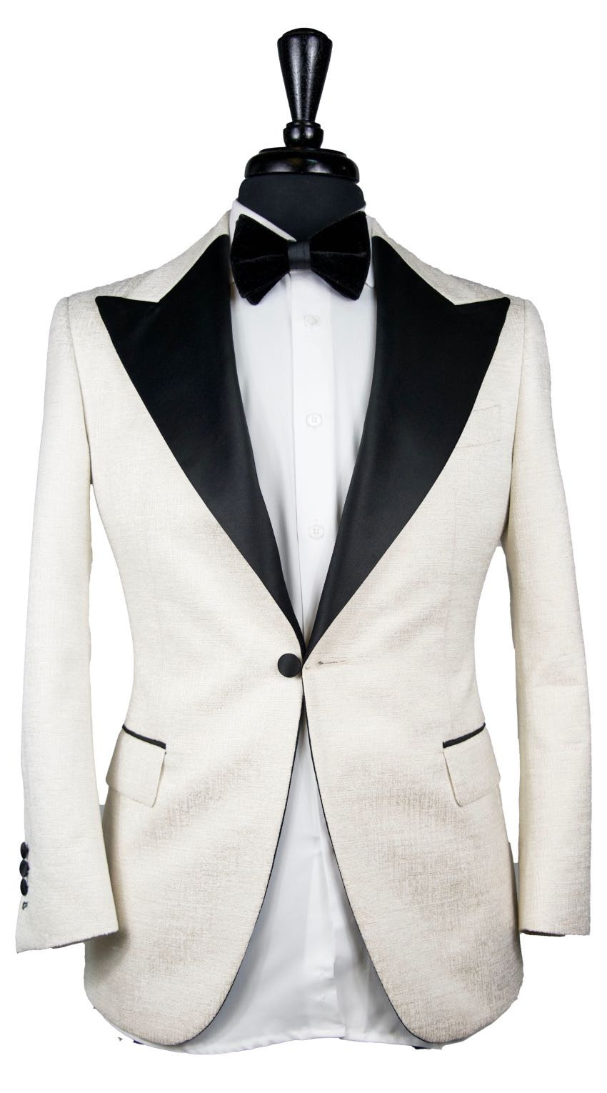 Cream Jacquard Textured Tuxedo