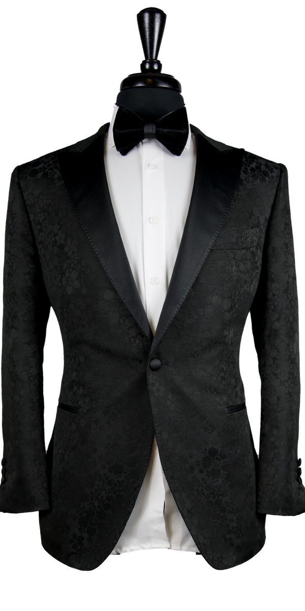 Black Floral Jacquard Tuxedo