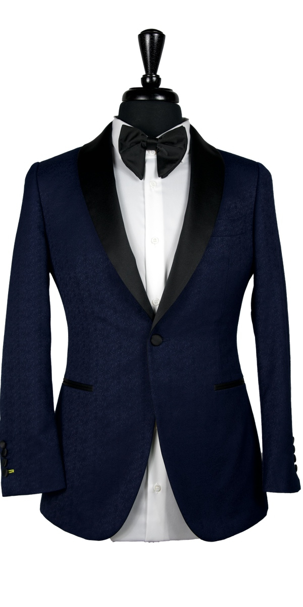 Navy Blue Jacquard Tuxedo