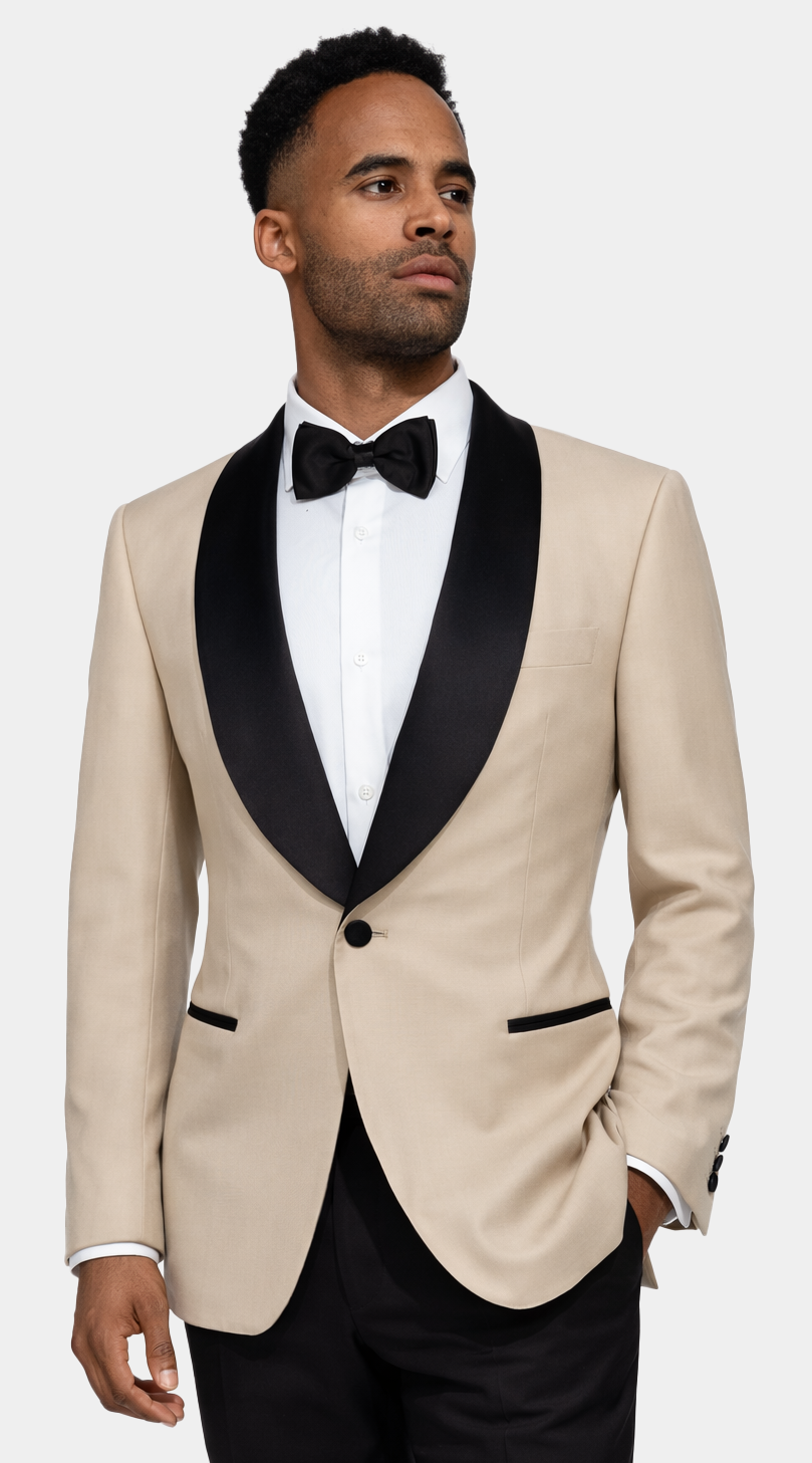 Khaki Beige Wool Tuxedo