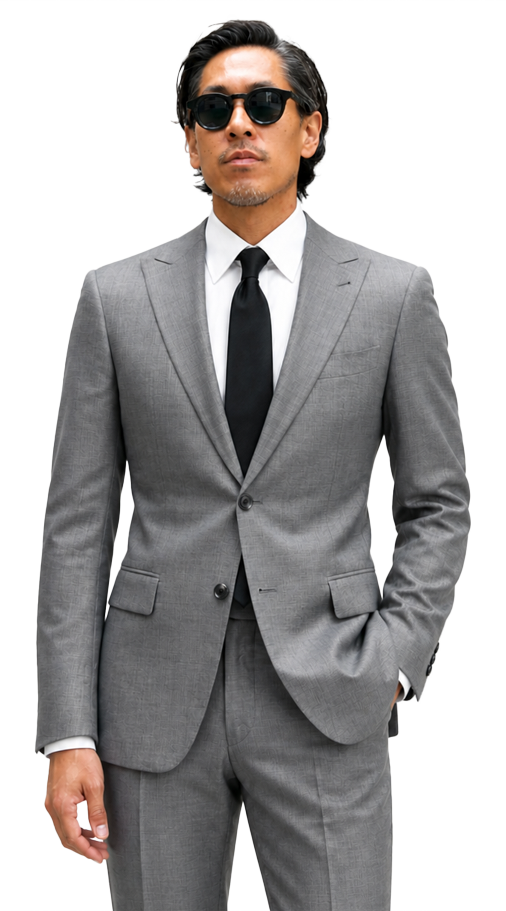 Metallic Gray Plain Weave Suit