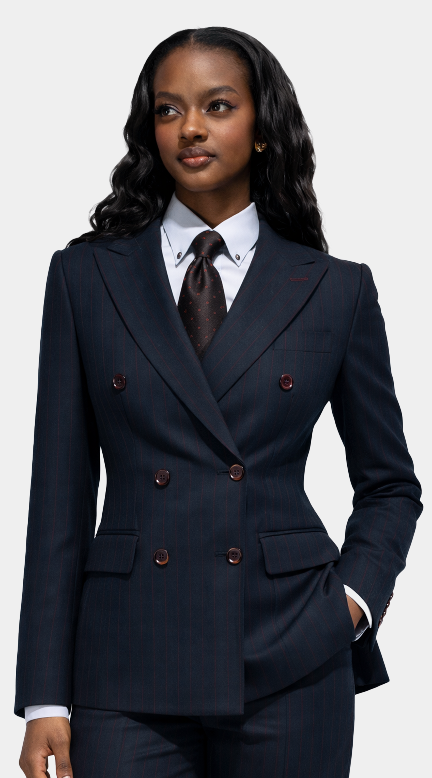 Midnight Blue Pinstripe Suit