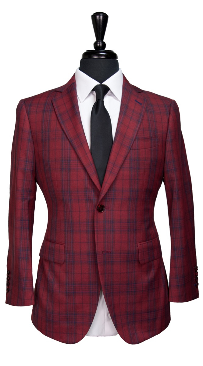 Red Check Wool Suit