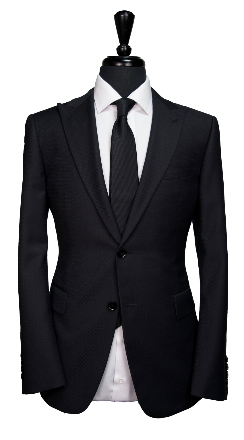 Black Circular Texture Suit