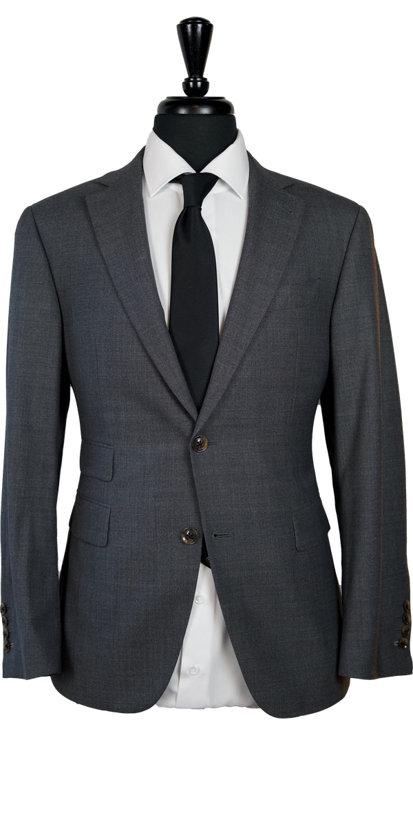 Grey Plain Weave Wool Suit