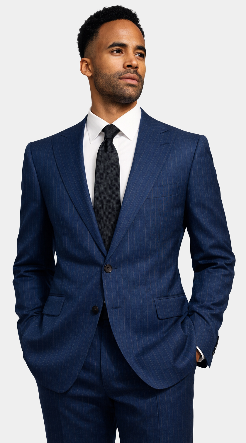 Ocean Blue Pinstripe Suit