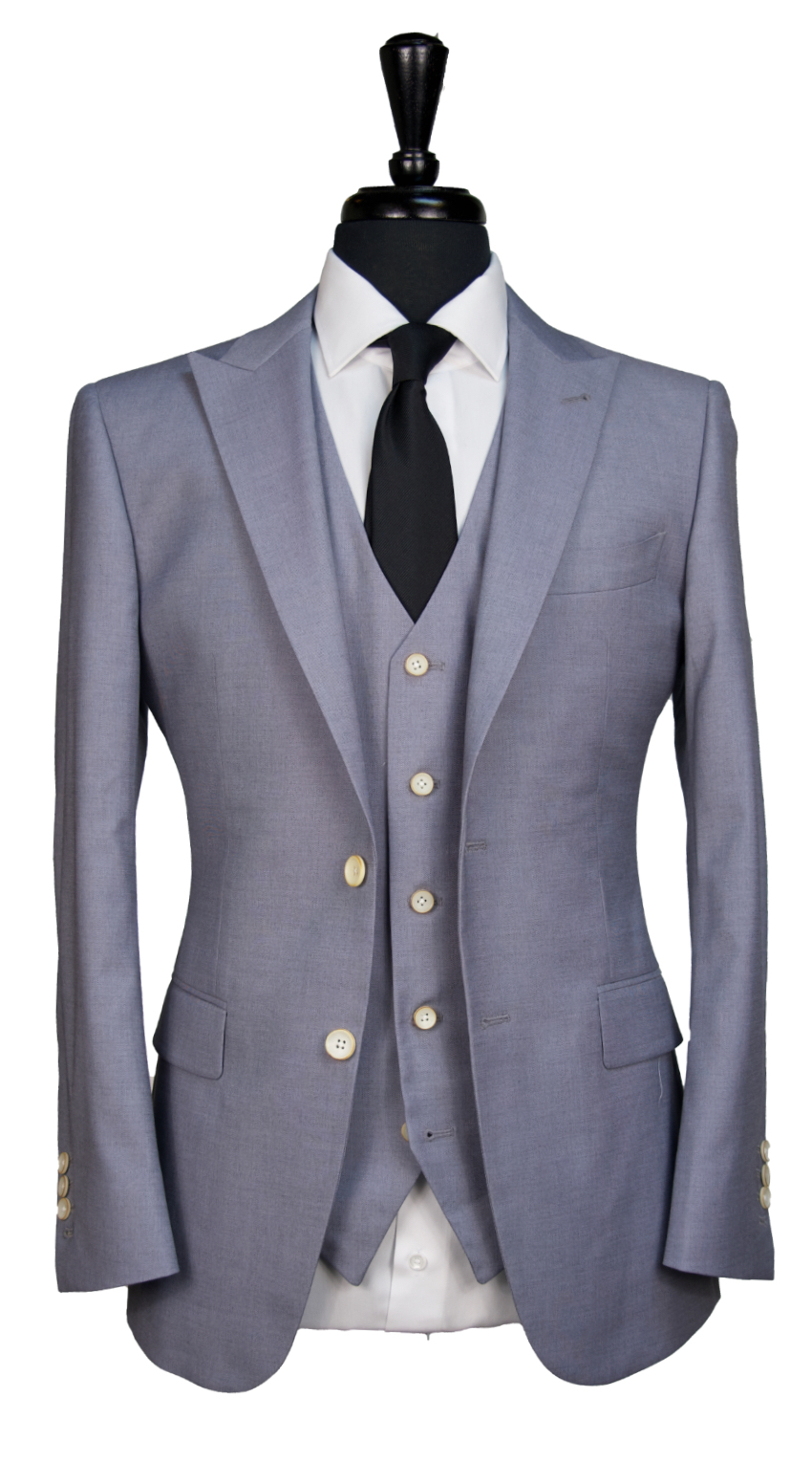 Blue Gray Wool Suit
