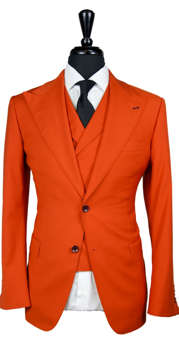 Blaze Orange Wool Suit