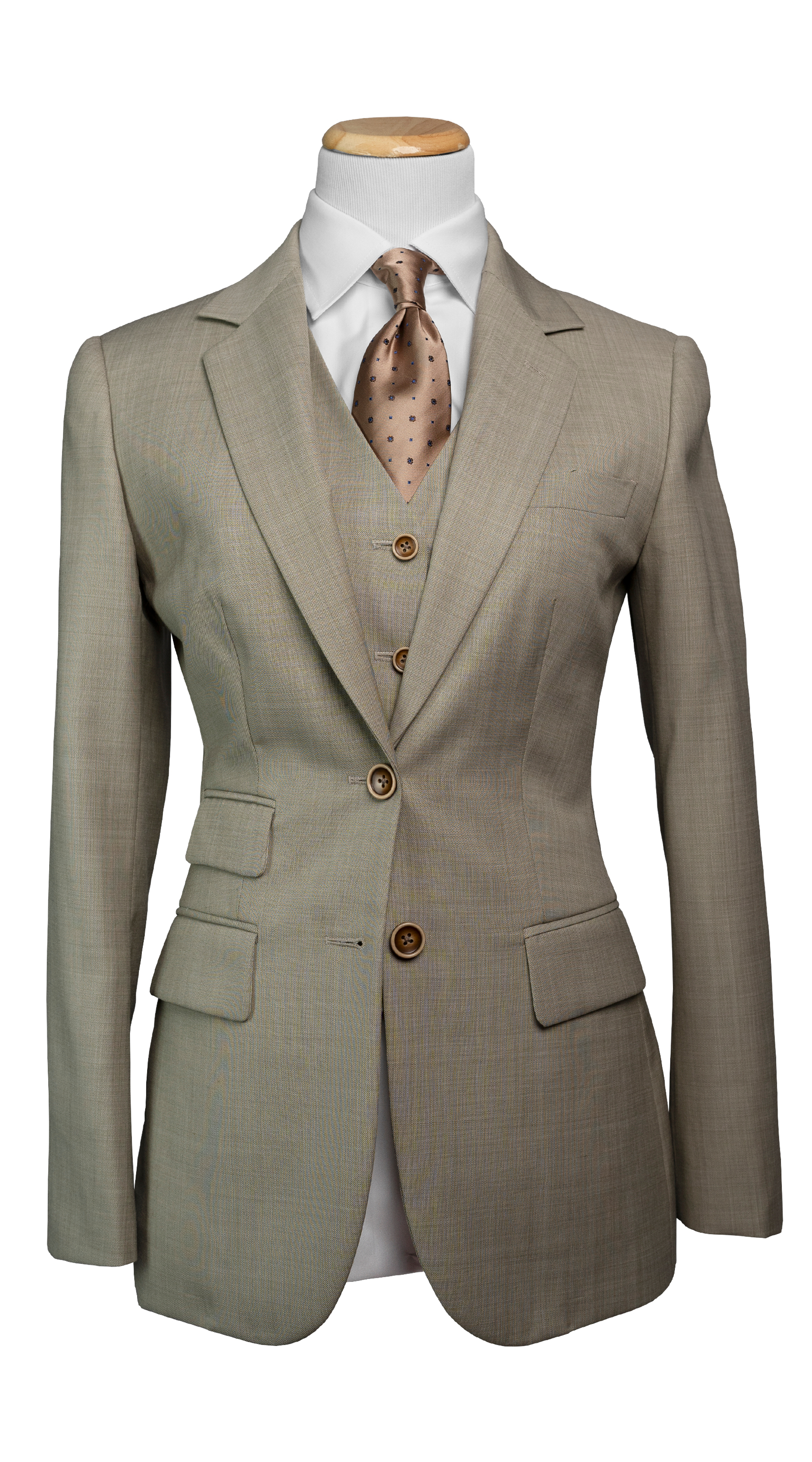 Taupe Beige Wool Suit