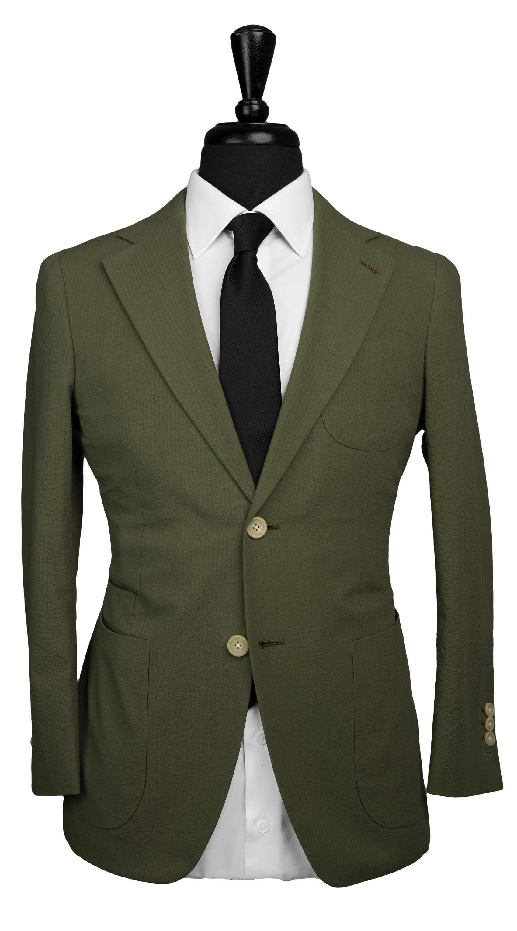 Complet Seersucker Vert Armée