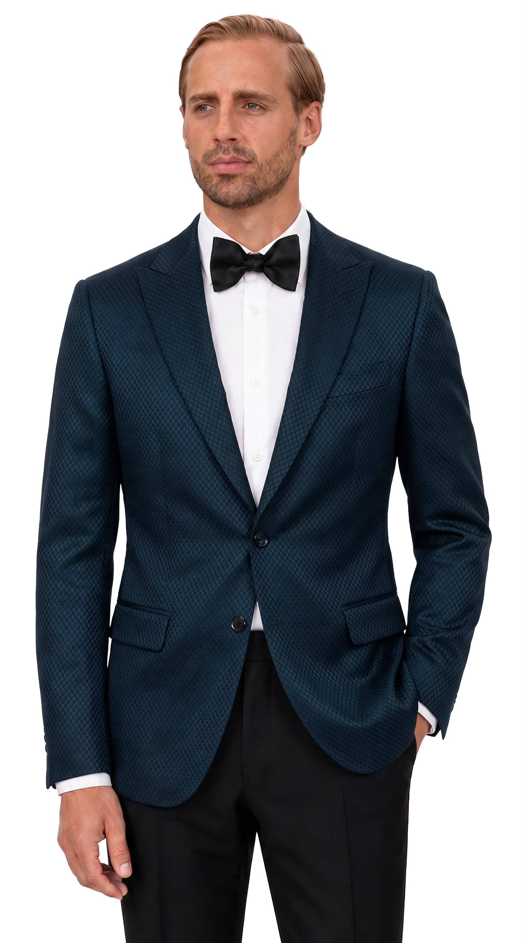 Teal Diamond Jacquard Tuxedo 