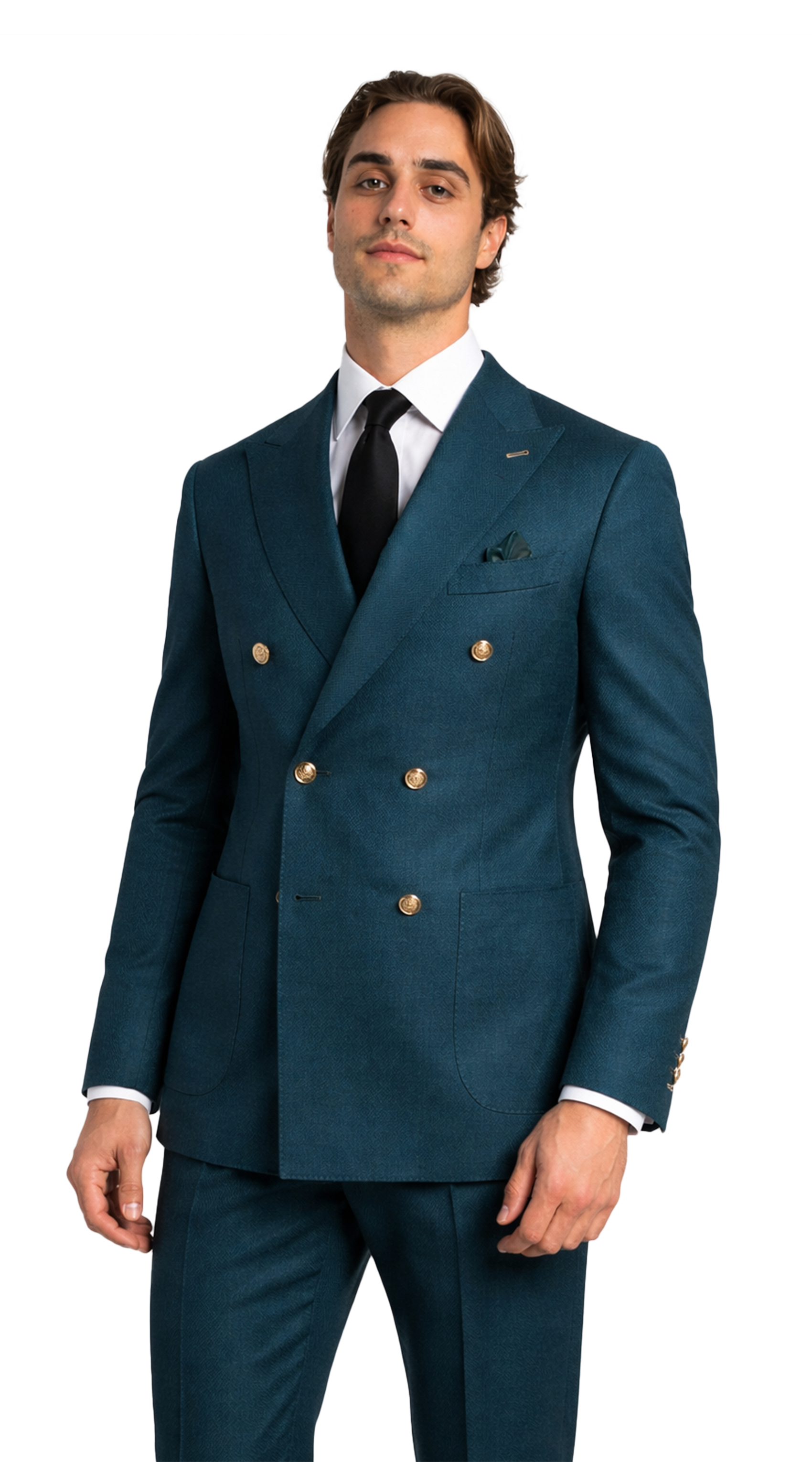 Teal Monarch Double-Breasted Suit