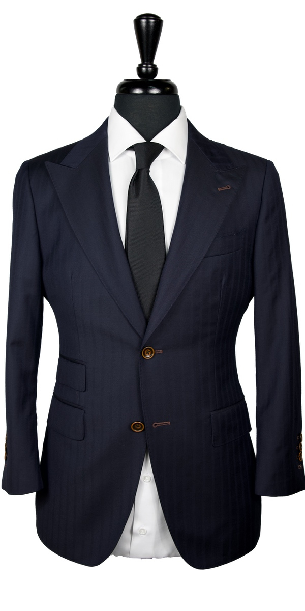 Blue on Blue Stripe Wool Suit