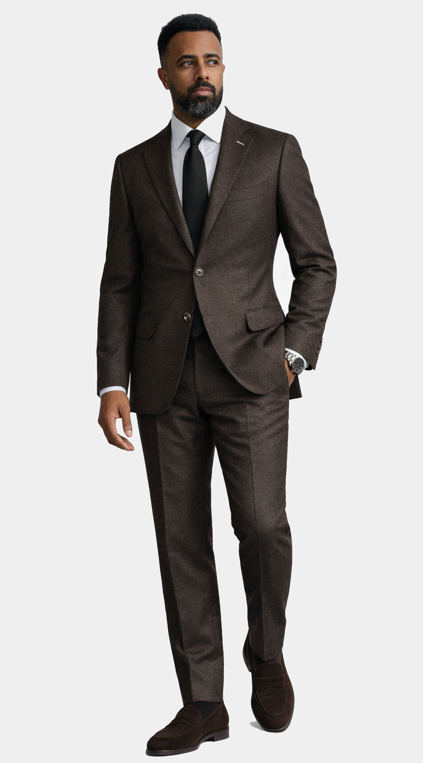 Walnut Flannel Wool Suit