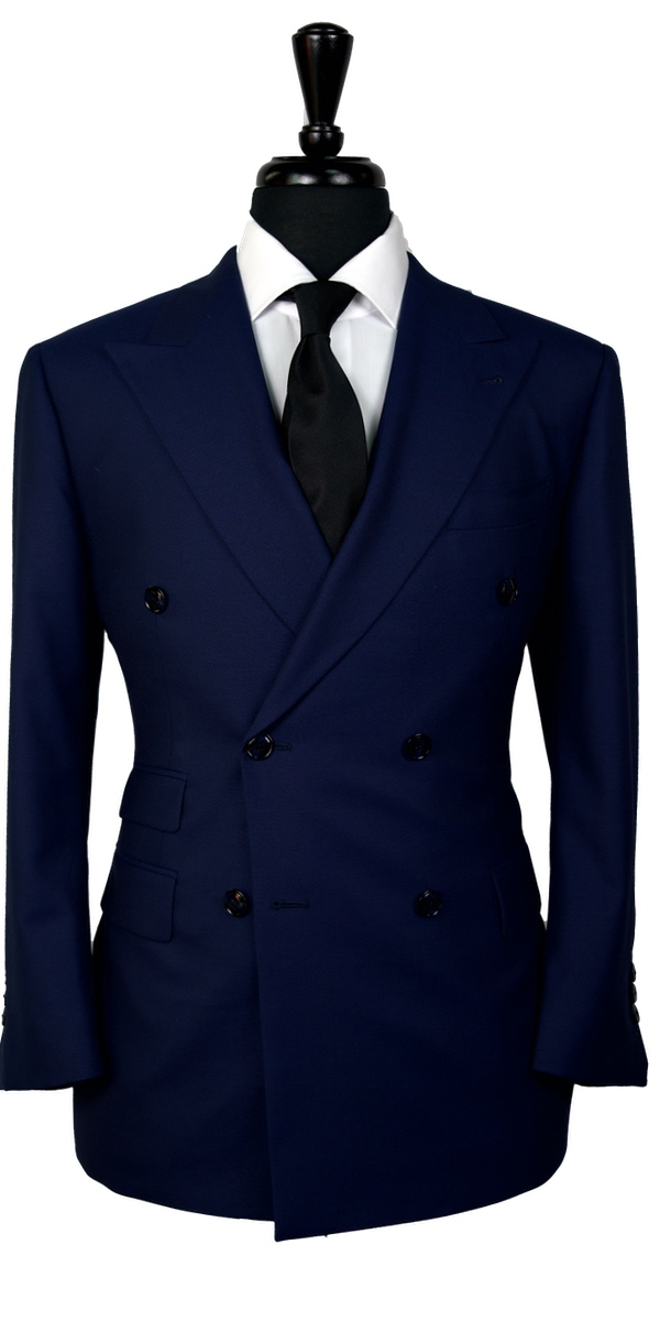 Navy Blue Dobby Wool Suit