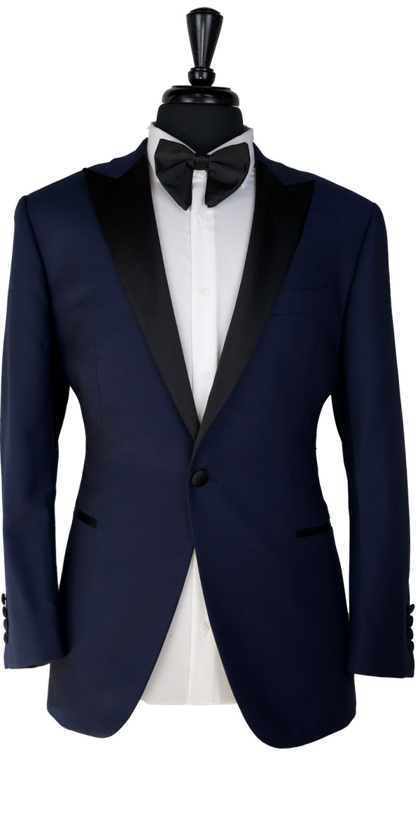 Tuxedo Birdseye Bleu Revers Pointe