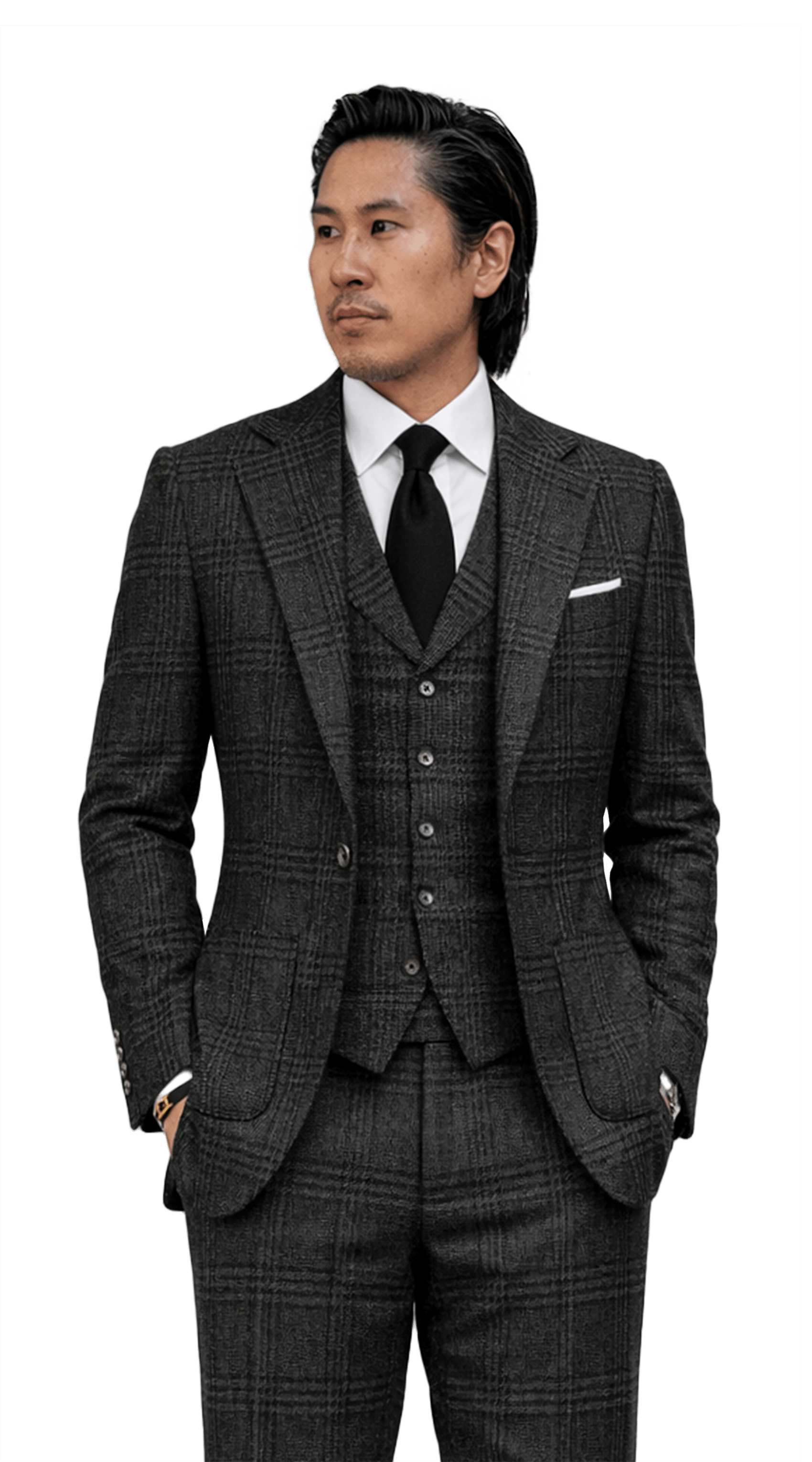 Onyx Charcoal Prince of Wales Suit