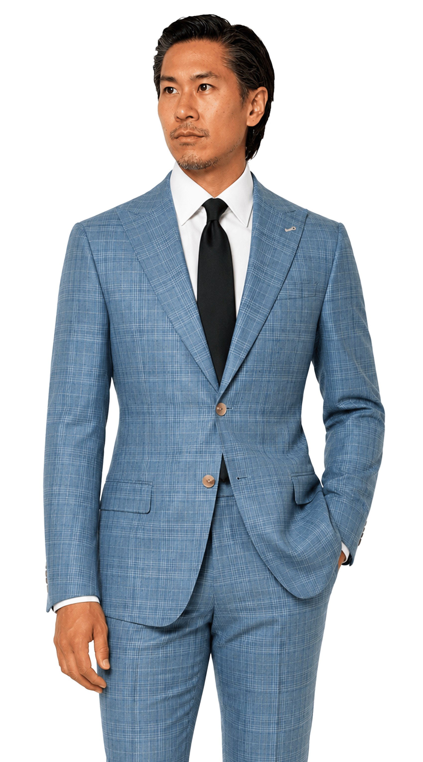Blue Glen Plaid Wool Suit