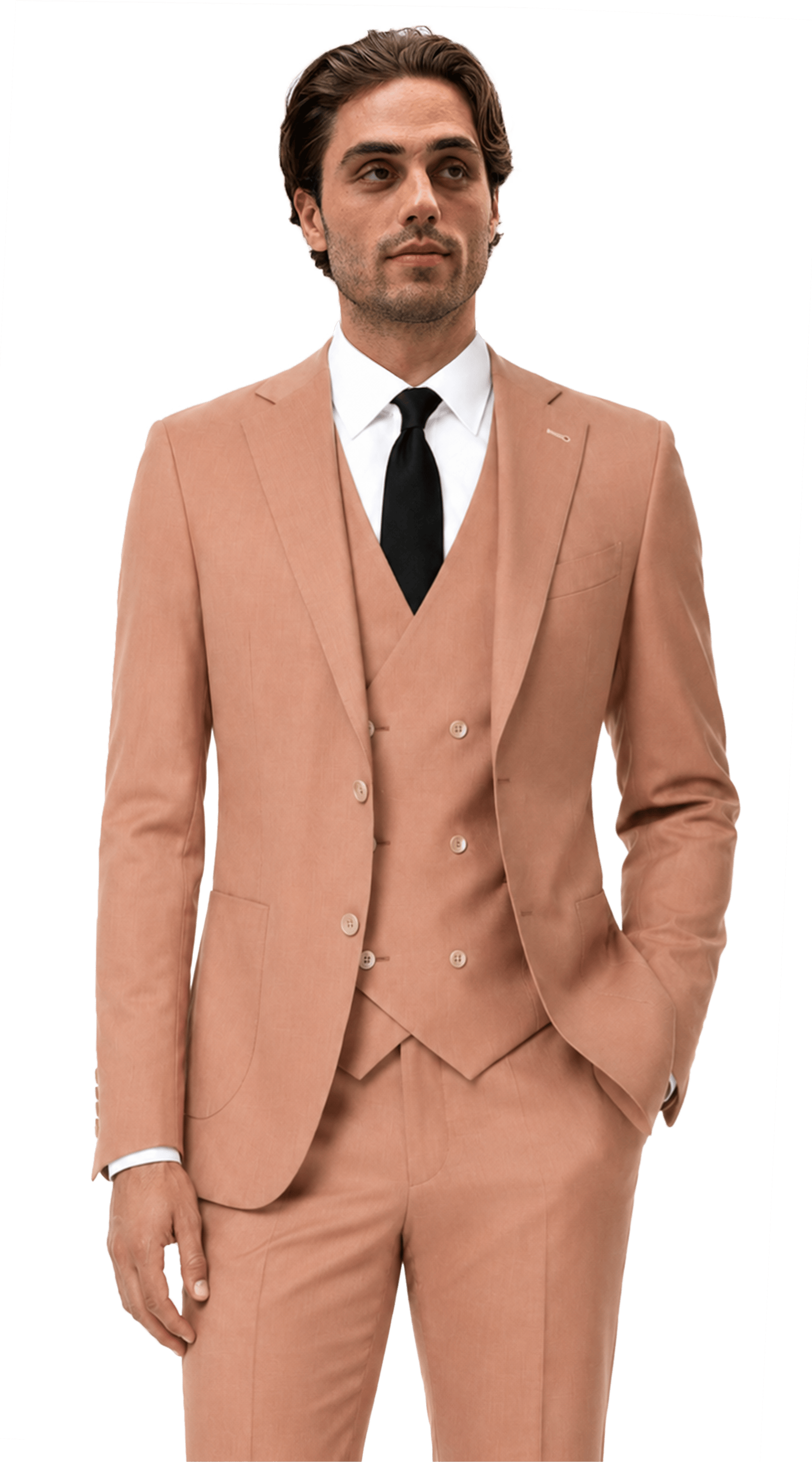 Camel Wool Three-Piece Suit