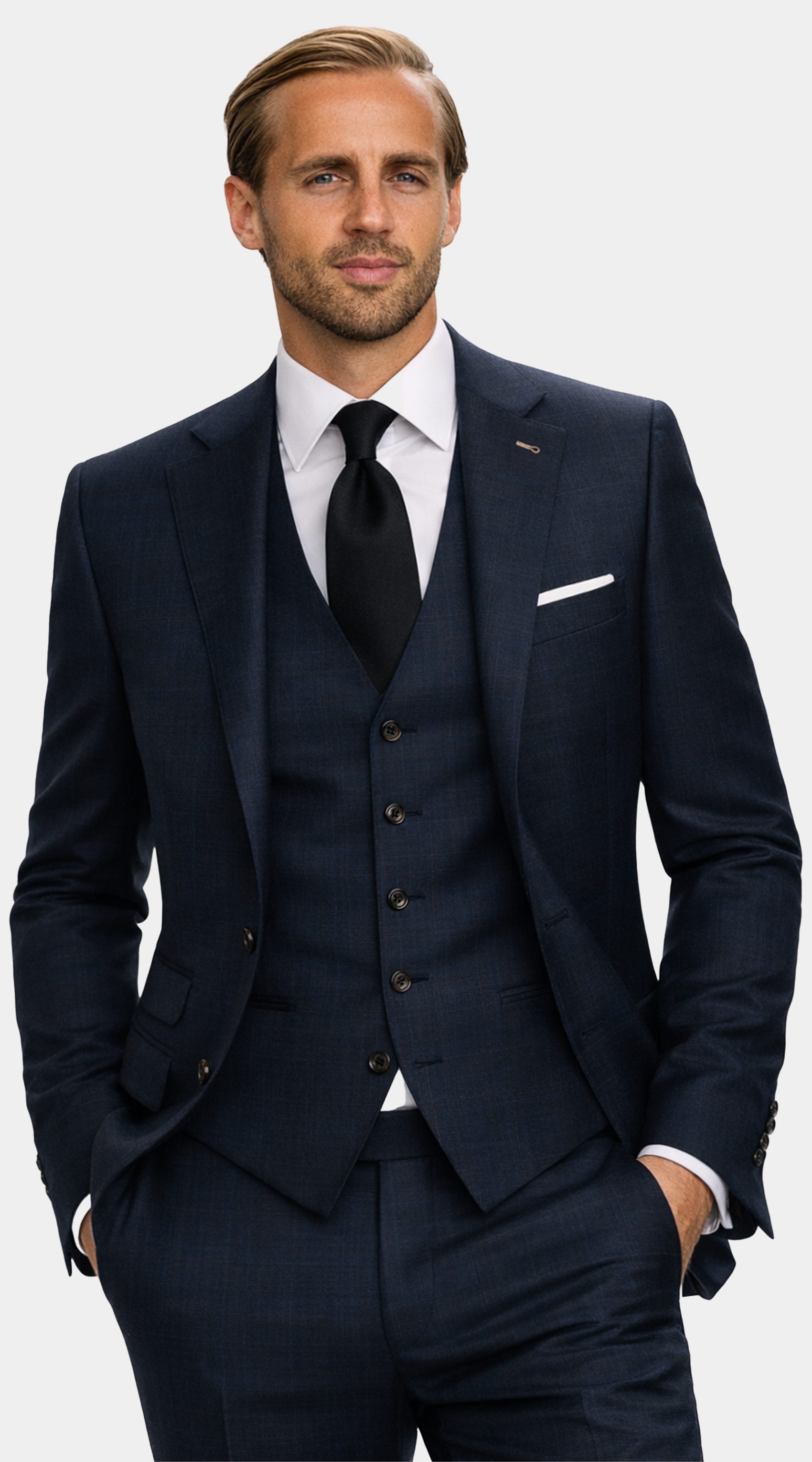 Complet Trois-Pièces Zegna Laine Marine
