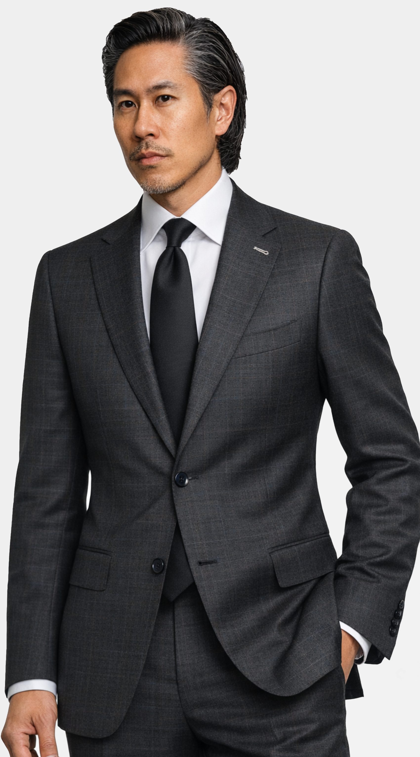 Grey Dual Overchecks Wool Suit