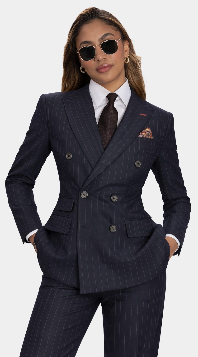 Midnight Blue Pinstripe Suit