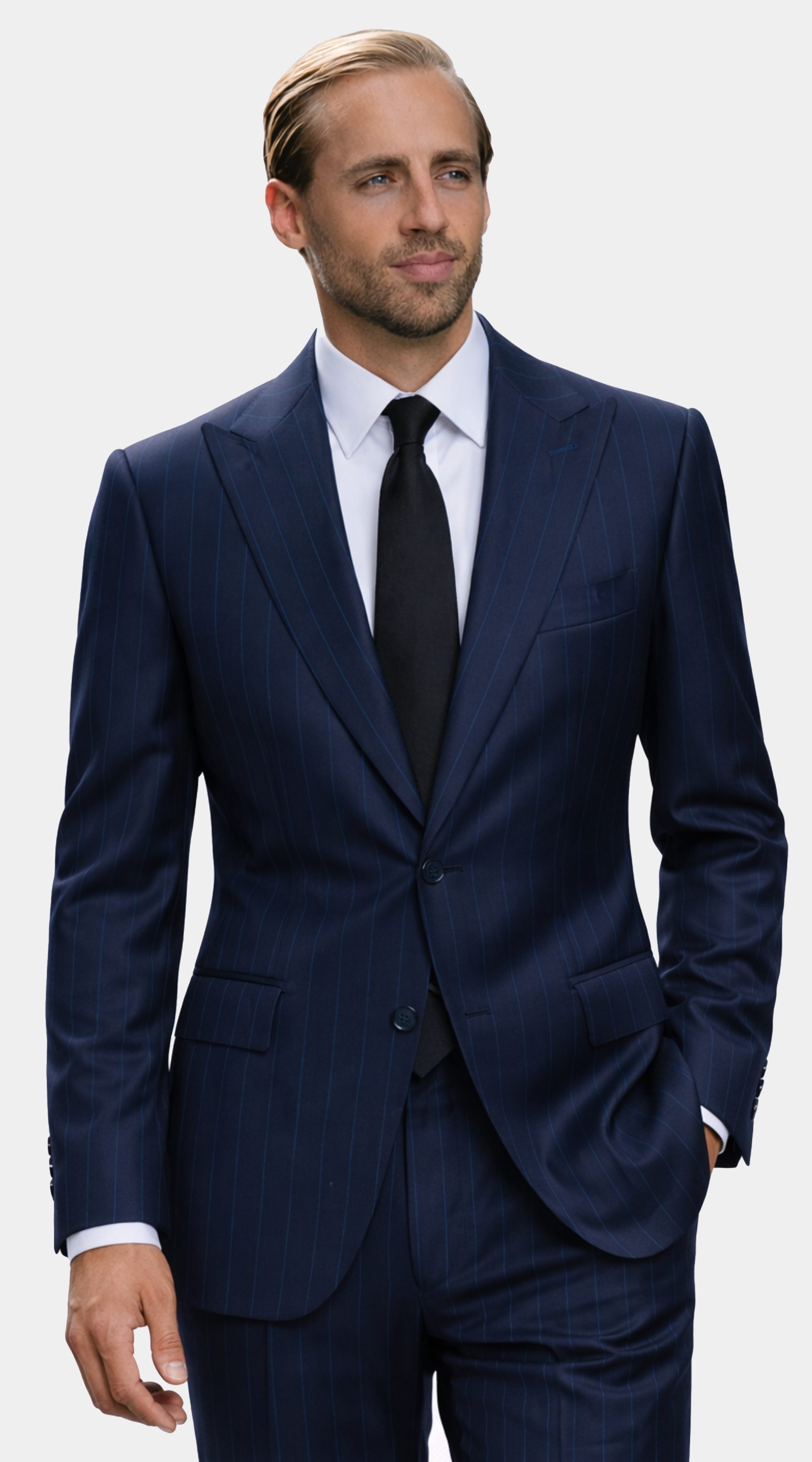 Midnight Blue Pinstripe Suit