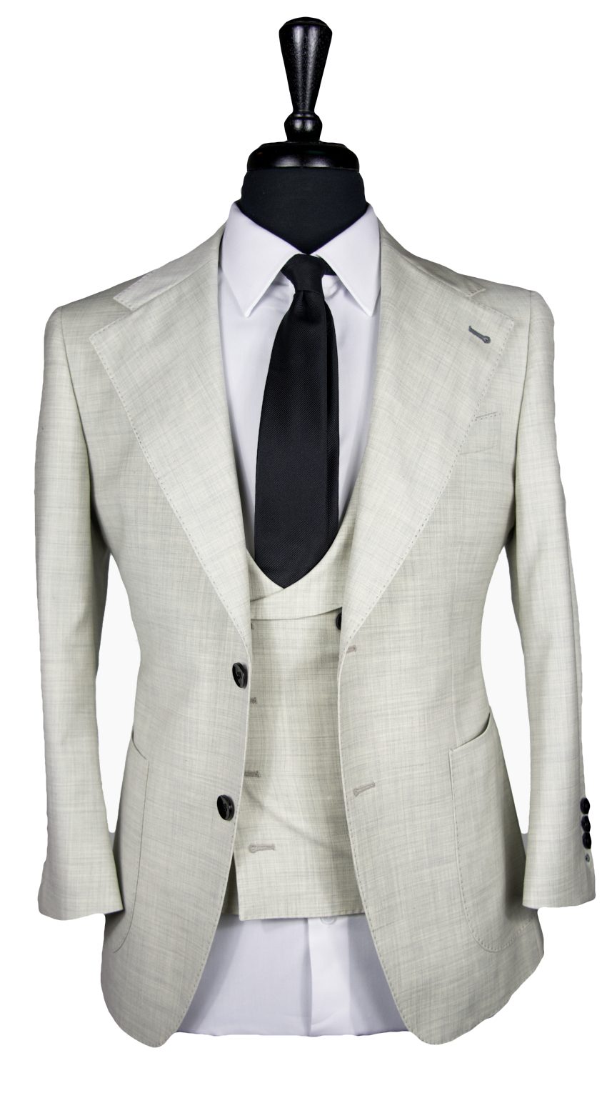 Cream White Wool Suit