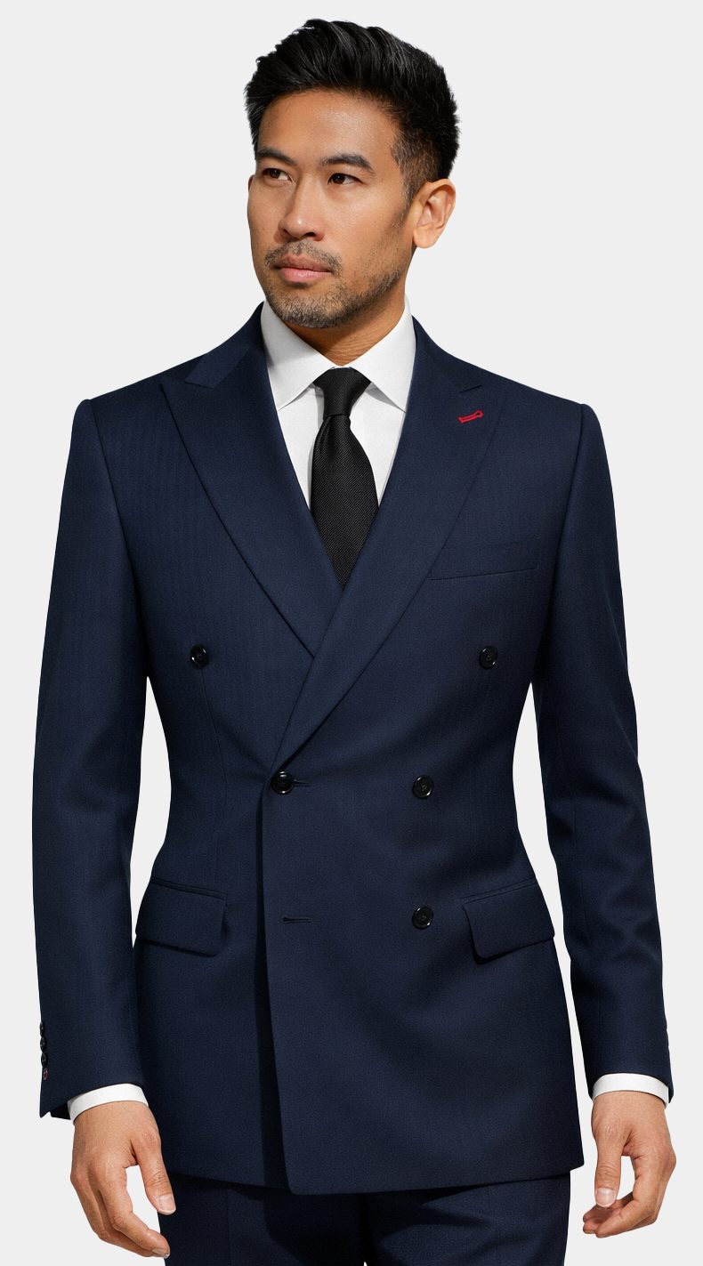 Navy Majesty Double-Breasted Suit