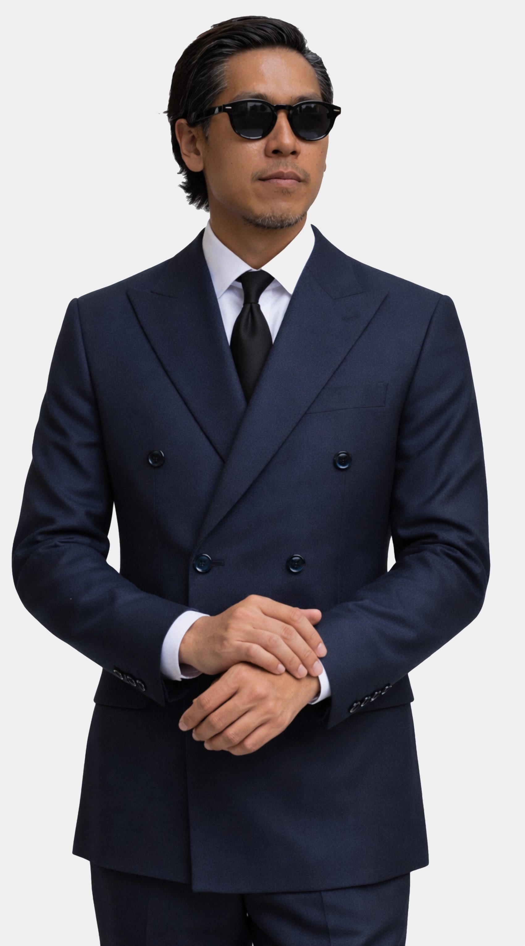 Navy Blue Double-Breasted Suit