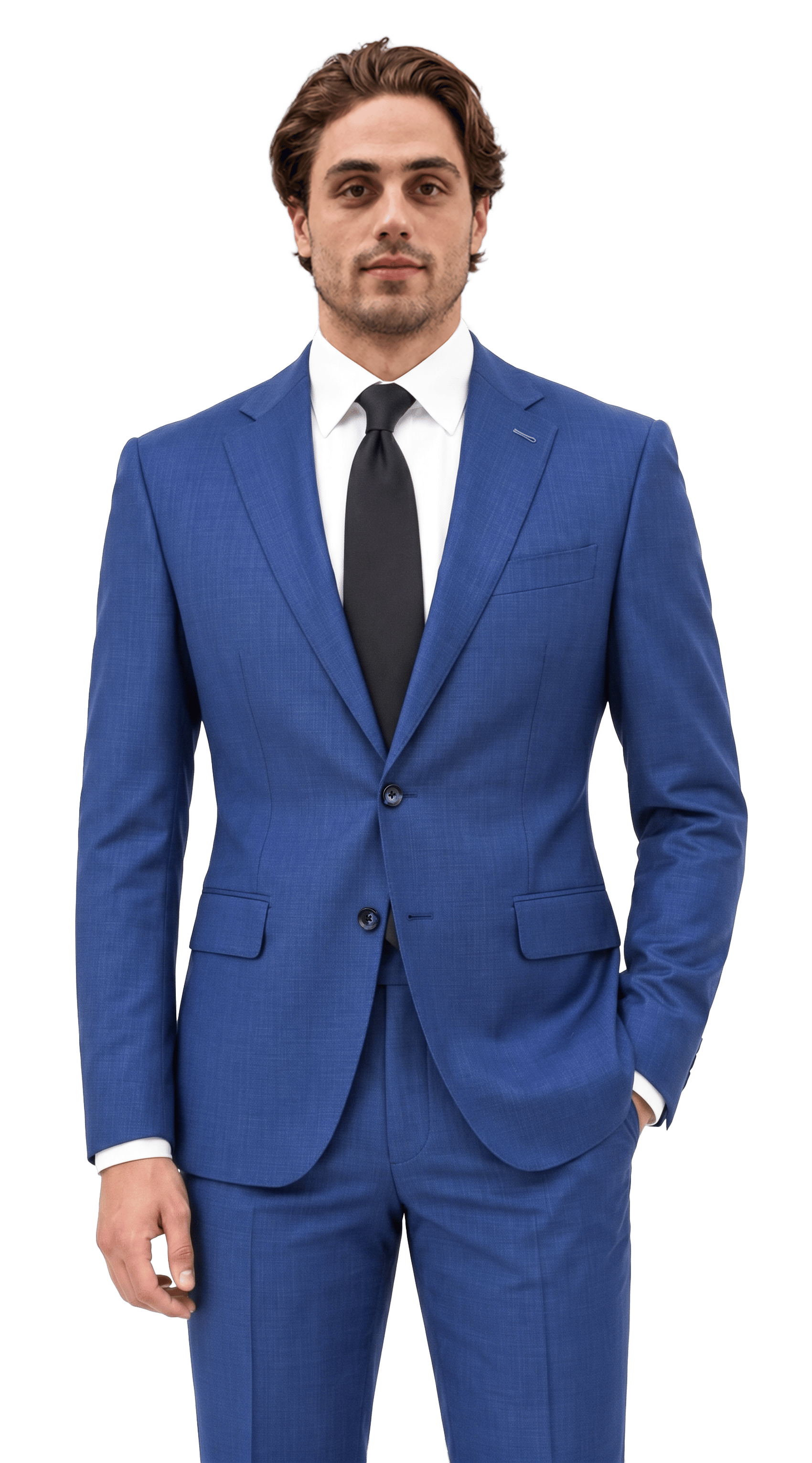 Royal Blue Textured Classic Suit