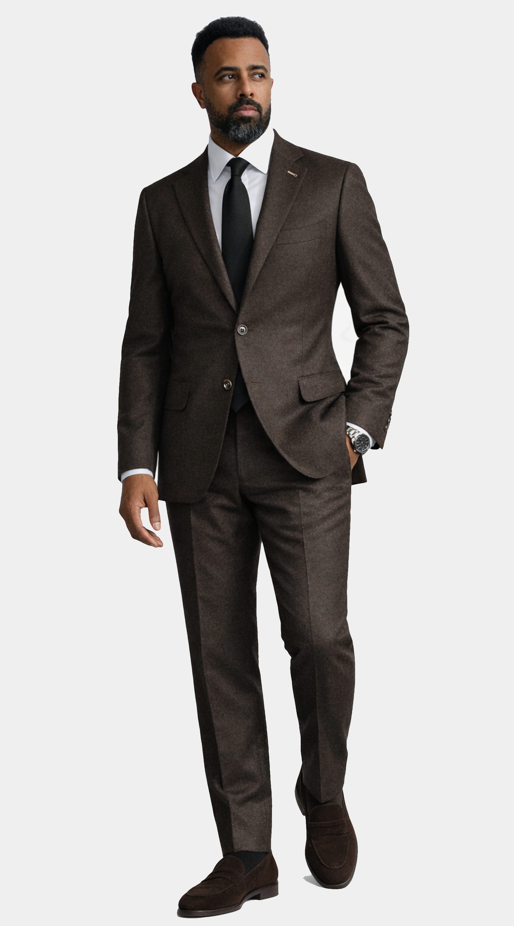 Walnut Flannel Wool Suit