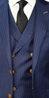 Navy Blue with Gold Pinstripe Wool Suit