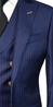 Navy Blue with Gold Pinstripe Wool Suit
