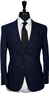 Navy Blue Fuzzy Pinstripe Wool Suit