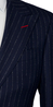 Navy Blue Fuzzy Pinstripe Wool Suit