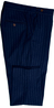 Navy Blue Fuzzy Pinstripe Wool Suit