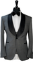 Complet Tuxedo Laine Gris Requin Classique