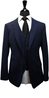 Navy Blue Textured Wool Suit