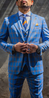 Sky Blue with Yellow Check Wool Suit