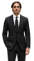 Black Pinstripe Wool Suit