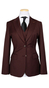 Burgundy Wool Three-Piece Suit