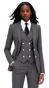 Charcoal Pinstripe Wool Three-Piece Suit