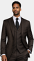 Espresso Herringbone Three-Piece Suit