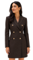 Robe Blazer Croisée Motif Pied-de-Poule Espresso